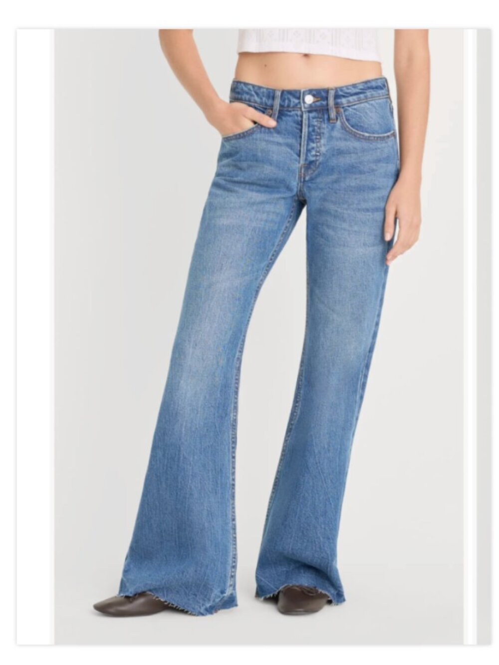 Good American NWT Vintage Low Relaxed Flare Jeans Size 2/26 Indigo Denim Stretch